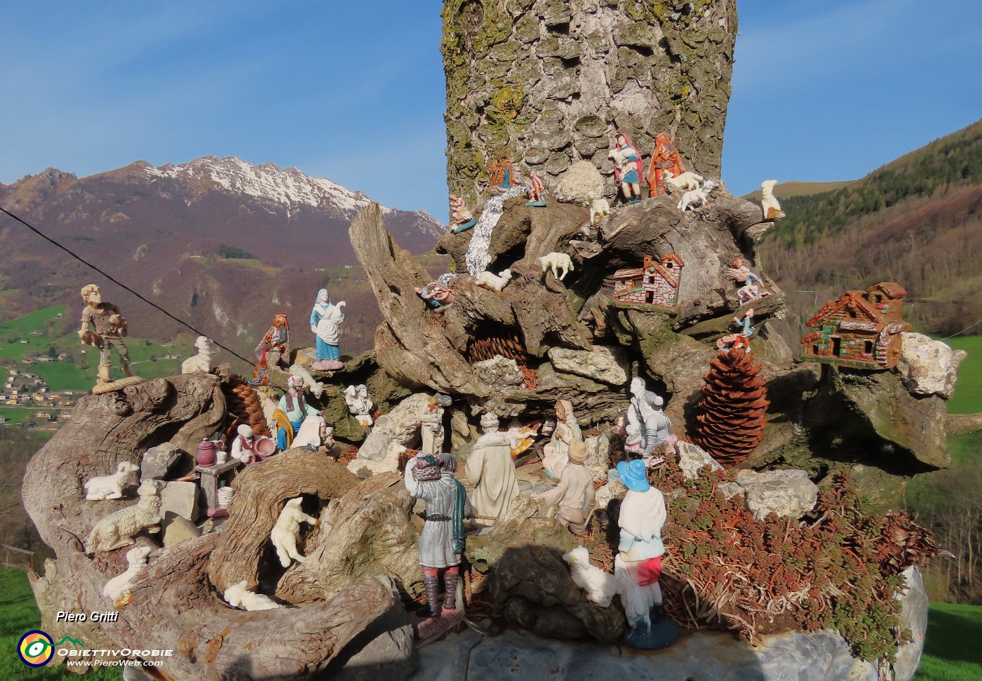 05 Presepio su albero con vista in Resegone.JPG